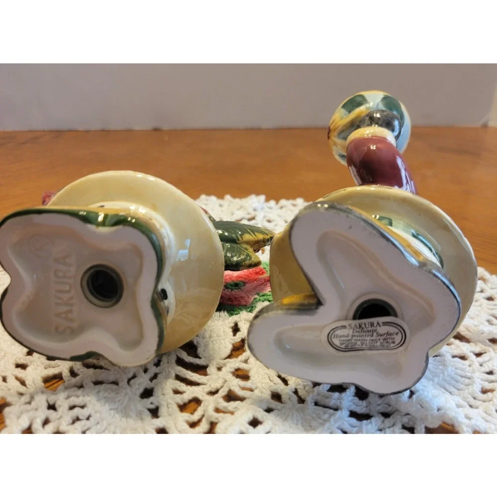Vtg Sakura Peace Santa Salt Pepper Shakers Joy To‎ The World Christmas Ornaments